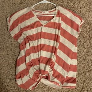 Pink and white striped shirt
